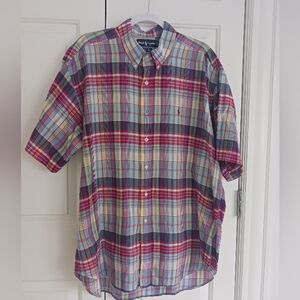 Ralph Lauren Mens summer plaid. (XL)